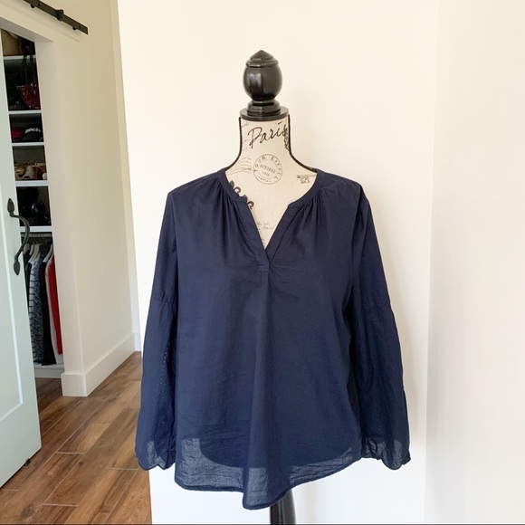 Banana Republic Boho Style Navy Blouse - Picture 1 of 6